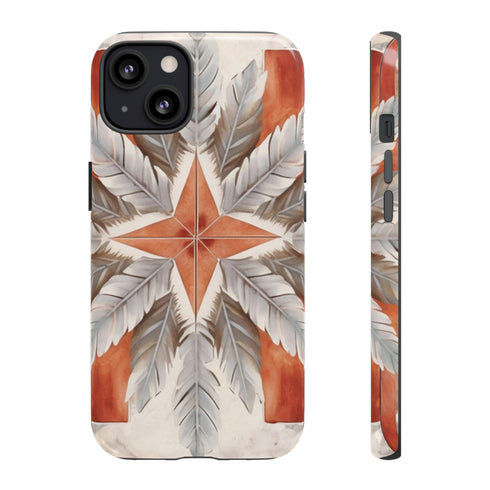 Silver Feather Compass - Impact Resistant Phone Case